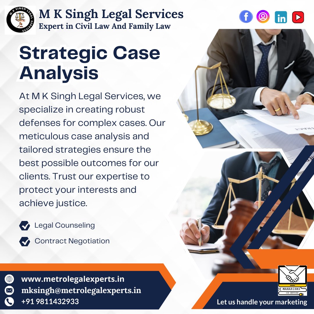 MksinghL's tweet photo. Strategic Case Analysis for Complex Legal Matters
At M K Singh Legal Services, we prioritize your success Let us help you secure the best possible outcomes.
📞 Contact Us:
🌐 https://t.co/IehrH8b4xT
📧 mksingh@metrolegalexperts.in
📱 +91 9811432933
#LegalExperts
#CaseAnalysis https://t.co/KIBtI8PHiY