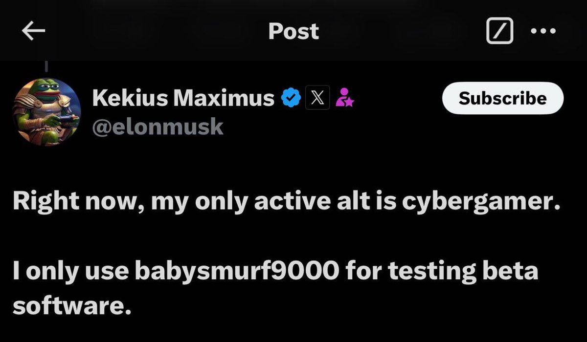 CycleBearly's tweet photo. @cryptocom You know that Elon's alt is Cybergamer, right?
Sleeping giant with rock solid community is there. Thank me later.
$CyberGamer #CyberGamer #BabySmurf9000
0x956907257d3dEBaF93A75C75C3F824Fc831eFA4B
https://t.co/MOI5ZqOXU5 https://t.co/cwThIjC4E5