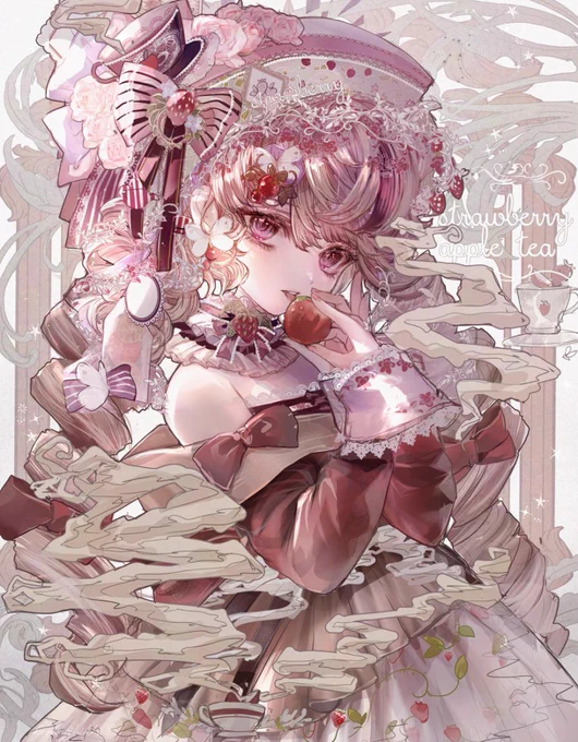 本日はいちごの日ということで、苺×バニラ紅茶の妖精イラストです#いちごの日 
