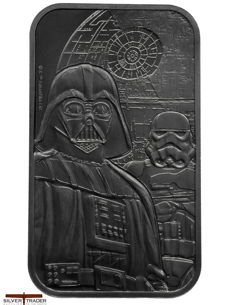 SilverTraderUK's tweet photo. The 2024 #Star_Wars #Dark_Side #Royal_Mint 1oz Silver #Bullion Bar is now available from https://t.co/DpuJt39DlE https://t.co/pRHr96muQF