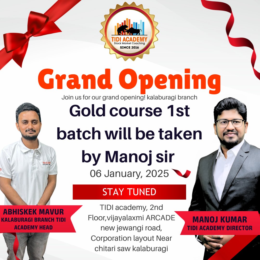 manojtidi's tweet photo. Attention Kalaburagi! 🌟 A Golden Opportunity Awaits You! 🎉🎉🎉  Are you ready to take the first step toward financial freedom? 🚀 Here’s your chance to kickstart your trading journey with expert guidance and practical knowledge. 💹  Join us and unlock the secrets of trading success—designed for beginners and enthusiasts alike. 💡 Whether you’re aiming for a steady passive income or mastering the stock market, this is your moment to shine! 🌟  📍 Kalaburagi, this is your time to learn, grow, and achieve your financial goals. Don’t let this opportunity slip away.  🎯 Start your trading journey today and create a brighter tomorrow! #TradingJourney #Kalaburagi #LearnTrading #FinancialFreedom #StockMarketTips