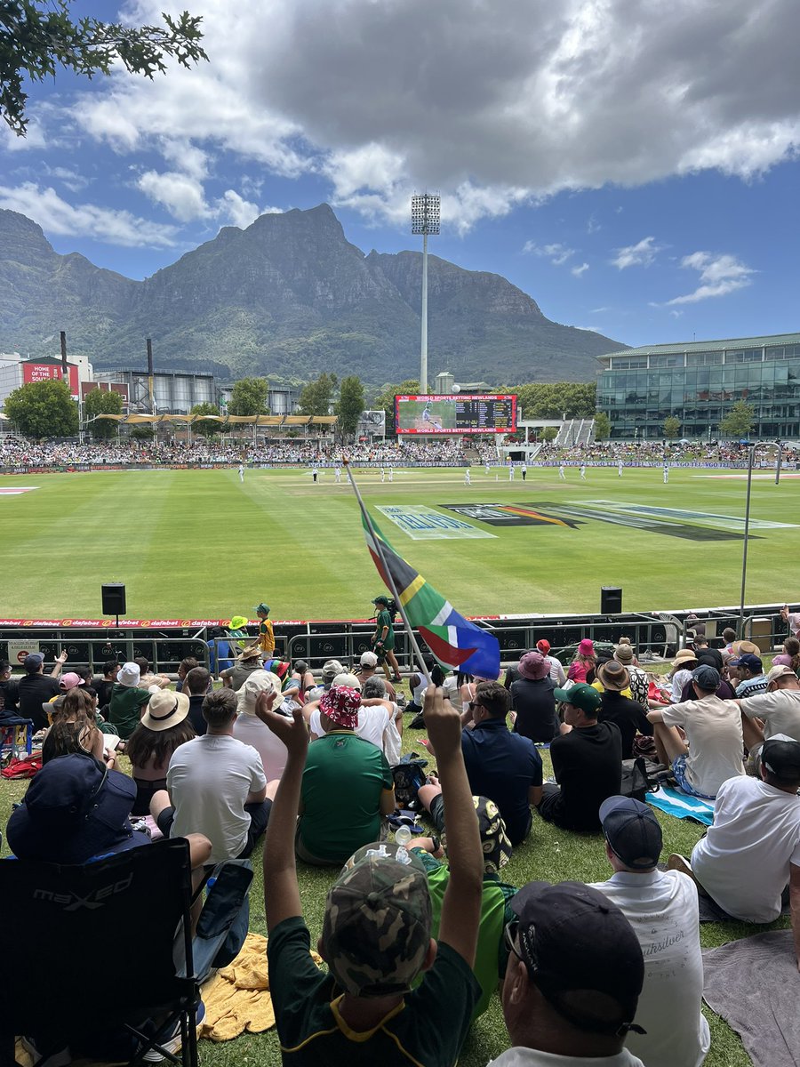 Thulisa14's tweet photo. This is my first time at the Newlands Cricket Stadium…. I’m not sitting in my allocated seat because it’s more fun this side.
#BucketListThings https://t.co/O6lQrVneCN