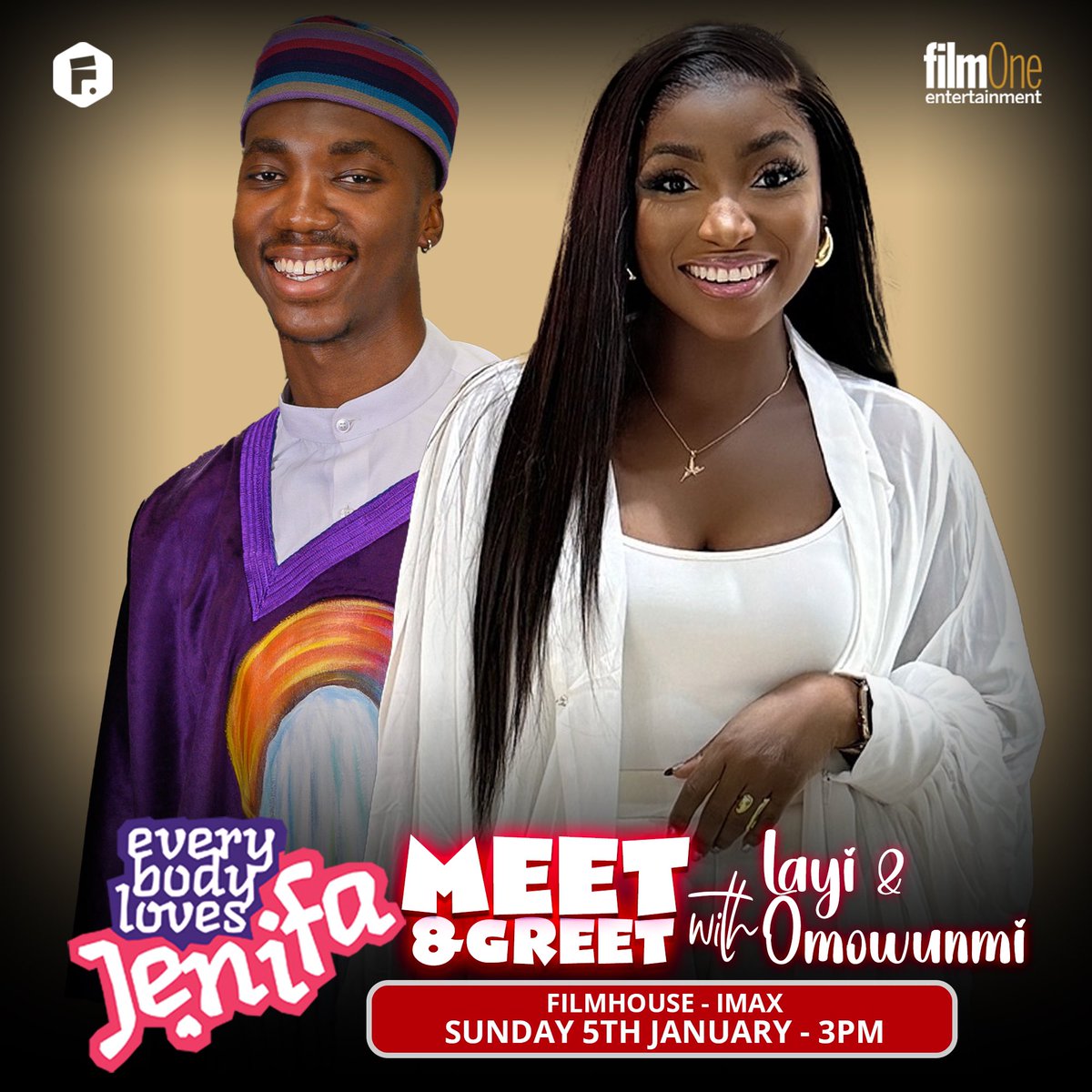 funkeakindele's tweet photo. Hello beautiful people 
Happy first Sunday of the year
I’m really grateful for the love and support 
Join us for a MEET and GREET today featuring your favorite celebrities to watch #ELJthemovie! Swipe to find out which cinema they would be visiting today.

#EverybodylovesJenifa is showing in all cinemas nationwide in Nigeria and select cinemas internationally in the US, UK, Ireland (Dublin), and Canada. 
#ELJthemovie
#EverybodylovesChristmas
#funkeakindelenetwork
#afunkeakindeleandtundeolaoyefilm