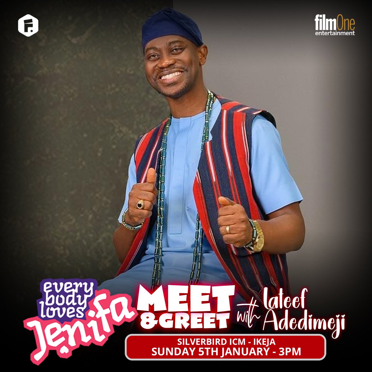 funkeakindele's tweet photo. Hello beautiful people 
Happy first Sunday of the year
I’m really grateful for the love and support 
Join us for a MEET and GREET today featuring your favorite celebrities to watch #ELJthemovie! Swipe to find out which cinema they would be visiting today.

#EverybodylovesJenifa is showing in all cinemas nationwide in Nigeria and select cinemas internationally in the US, UK, Ireland (Dublin), and Canada. 
#ELJthemovie
#EverybodylovesChristmas
#funkeakindelenetwork
#afunkeakindeleandtundeolaoyefilm