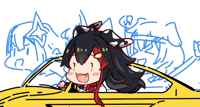 久々にショートアニメ作ってるホロGTAのパン屋ファミリー#みおーん絵 #できたてころね #かなたーと 