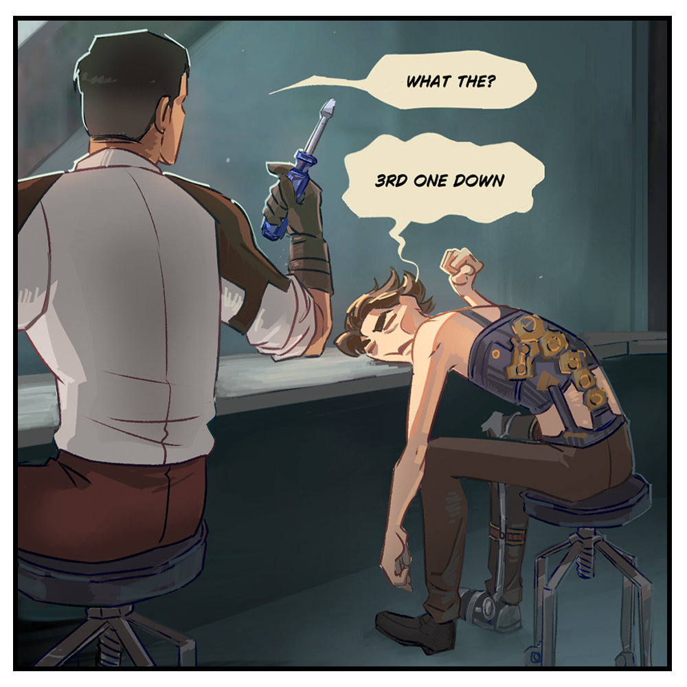 recsketch_tweet's tweet photo. want to start a series of "day in the life of scientists" stuff and try and keep it to short comics.  If anyone has any prompts let me know and I might draw them 😁  #jayvik #arcane https://t.co/BULIfAvfqX