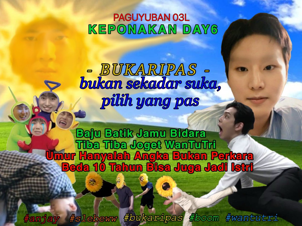 kedowoonan's tweet photo. Paguyuban 03 Line
ayo makan, dalam hitungan wantutri
walaupun dianggap keponakan, kita yakin bisa jadi istri
motto hidup “sandang, pangan, punchline”
Salam BUKARIPAS (Bukan Sekadar Suka Pilih Yang Pas)!!!!!
#anjay #slebew #bukaripas #boom #wantutri
#03LWanTuTriSlebew https://t.co/reEZmxp1hv