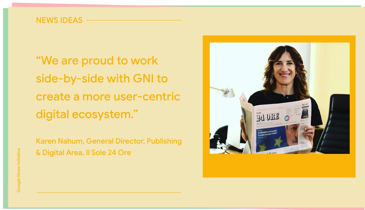 Google News Initiative (@googlenewsinit) on Twitter photo .<a href="/sole24ore/">IlSole24ORE</a> partnered with Google News Initiative on a search tool that delivers personalized, AI-powered results across their many media properties. Search is now up 5%, and they plan to leverage this personalized content discovery to boost site registration. .<a href="/sole24ore/">IlSole24ORE</a> partnered with Google News Initiative on a search tool that delivers personalized, AI-powered results across their many media properties. Search is now up 5%, and they plan to leverage this personalized content discovery to boost site registration.