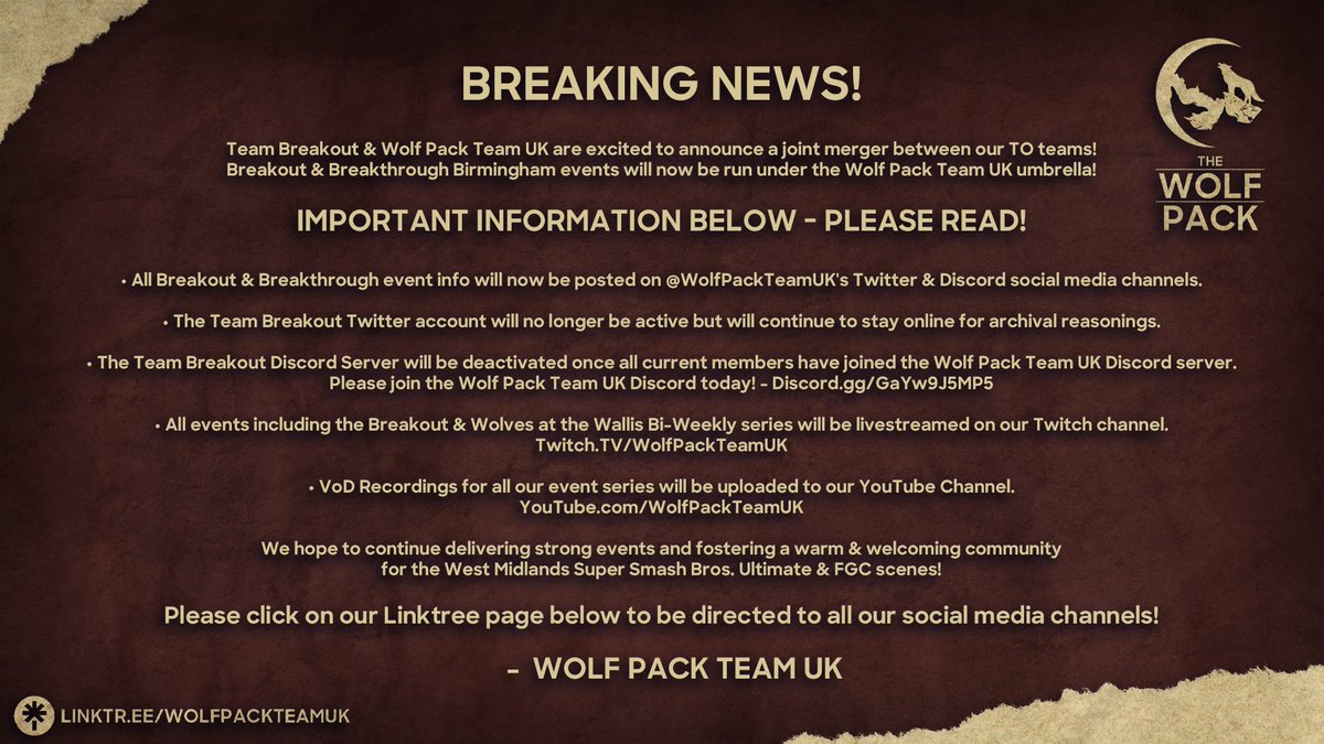 Formerly Team Breakout - now @wolfpackteamUK tweet media