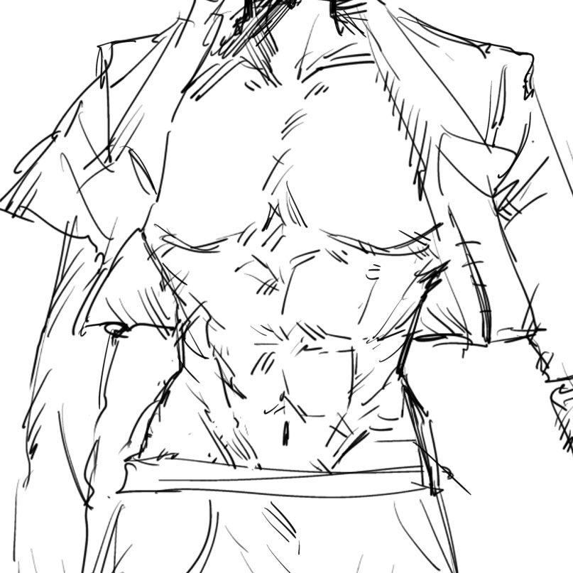 お絵のお進捗がお芳しくないので、昔描いた筋肉しか見せられるものがないです…………(土下座の絵文字)