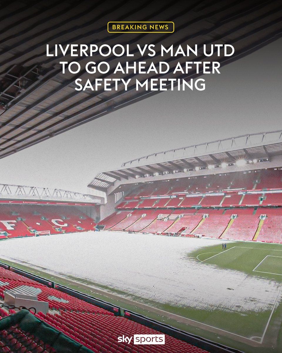 Liverpool's match against Manchester United will go ahead as planned after safety meetings were held to assess the weather and travel conditions 🚨