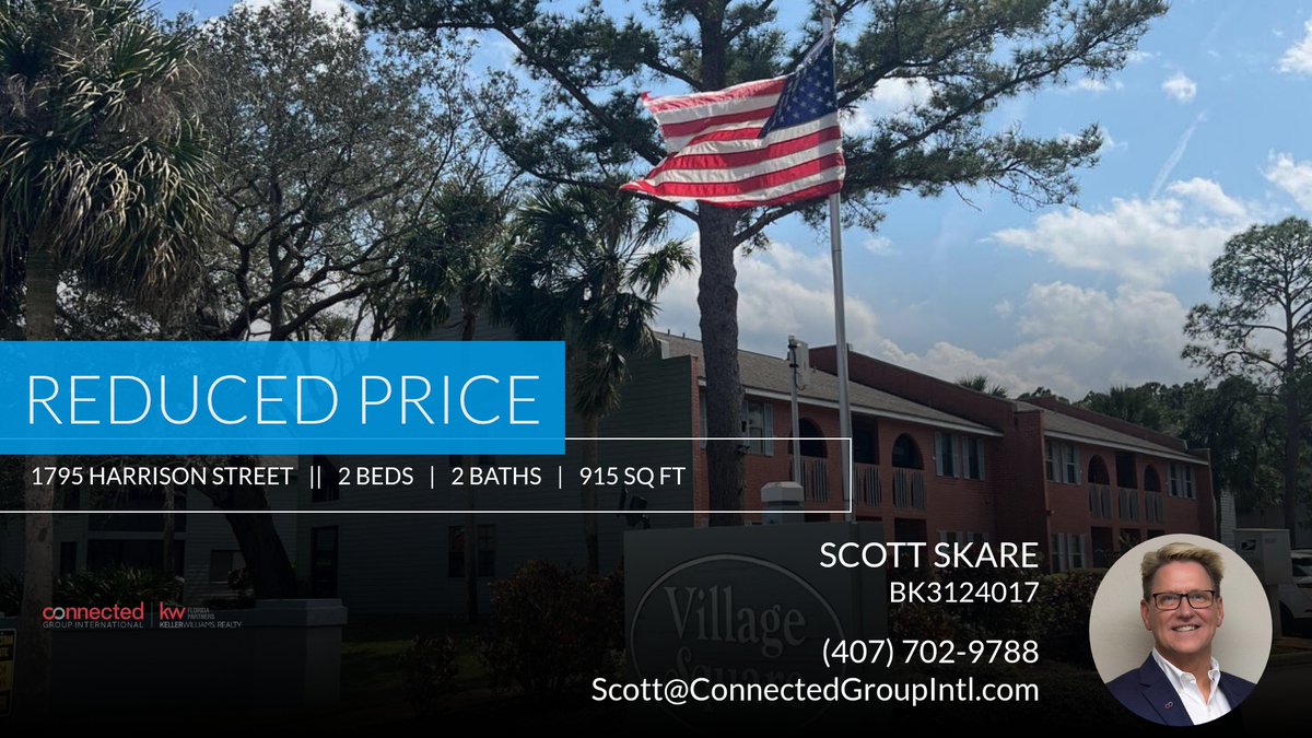 ScottSkare's tweet photo. 📍 Reduced Price 📍 This recently reduced home at 1795 Harrison Street 215 in Titusville won't last long, so, don't wait to set up a showing! Reach out here or at (407) 702-9788 for more information!

Best regards,
 
Scott Skare... https://t.co/NJ7mIIOIK8 https://t.co/w0f5sOvBXZ