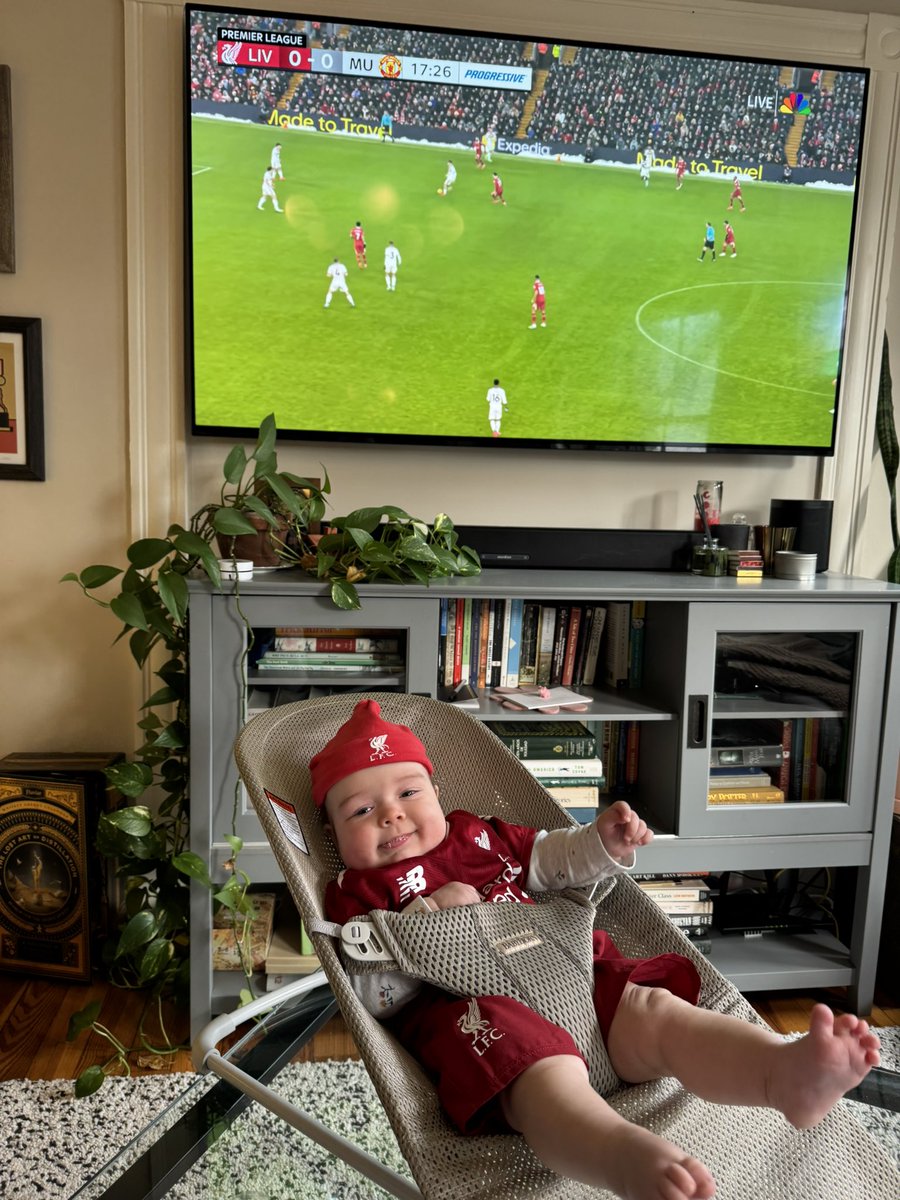 pgkelley11's tweet photo. Nora’s first #MyPLMorning! @LFCBoston @NBCSportsSoccer https://t.co/KIq2W2gJDD