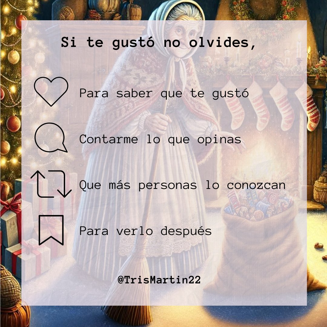 TrisMartin22's tweet image. Ven a conocer la historia de la Befana a través de los ojos de un pequeño. elrincondetrismartin.blogspot.com/2025/01/la-bef…

Sinopsis:
Un niño va a visitar a sus primos a Italia y conoce la leyenda de La Befana.
¿Logrará verla?
#labefana #reyesmagos #relatos #relato #escritos #escritura #escritora