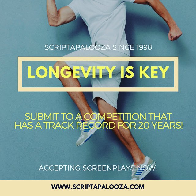 Scriptapalooza1's tweet image. DEADLINE JANUARY 6
scriptapalooza.com
#screenwriting #scriptcontest