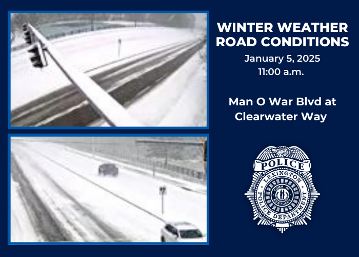 lexkypolice's tweet photo. View the live-time traffic cameras to check road conditions at https://t.co/LuObgTesFI

From 9 am today to 11:30 am, officers have responded to the following weather-related calls.
Injury Collisions: 2
Non-Injury Collisions: 17
Motorist/Citizen Assists: 7
Traffic Hazards: 3 https://t.co/1dWcQiV6Nw
