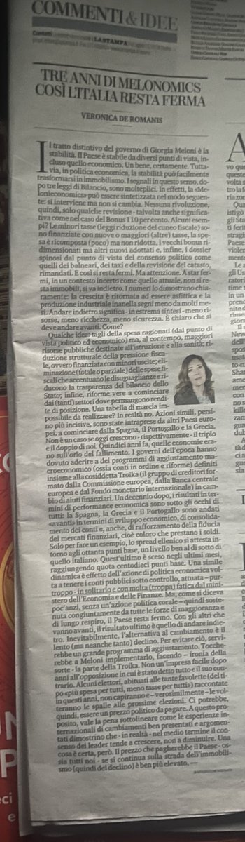 paoloangeloRF's tweet photo. #deromanis”senza un’azione politica corale il paese resta fermo con gli altri che vanno avanti risultato ultimo è andare indietro..l’alternativa al cambiamento è il lento declino. Per evitare ciò servirebbe grande programma di aggiustamento toccherebbe a #meloni implementarlo https://t.co/7alFh4RPGg