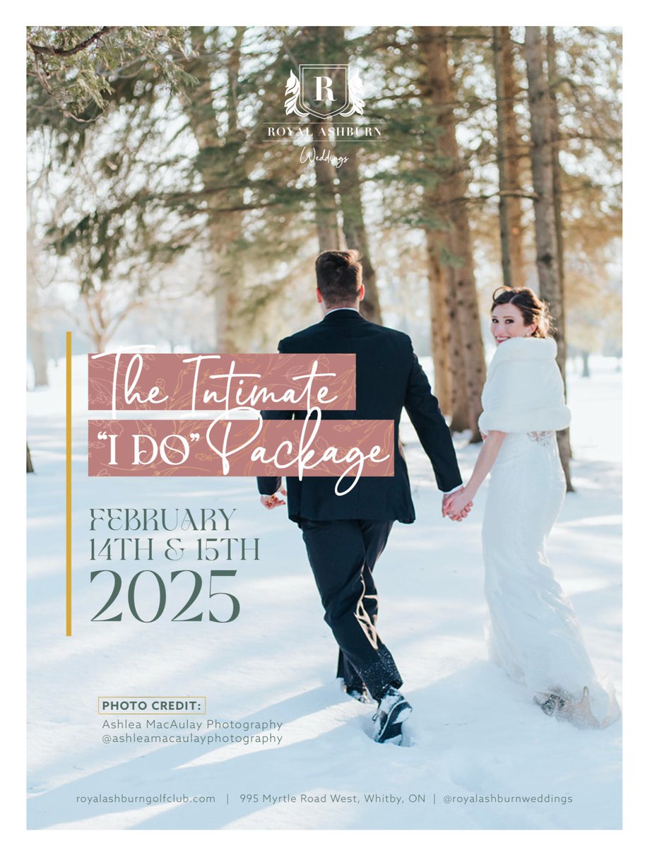ReverendMaureen's tweet photo. Let’s make this Valentine’s Day weekend one to remember forever! 💖

Join us for the Intimate “I Do” Package, where every detail is taken care of for you and your 20 guests!

Secure your spot today by contacting Janene Vanderwerff at sales@royalashburngolfclub.com. https://t.co/QIBwPnoXi4