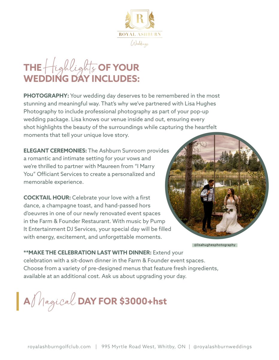 ReverendMaureen's tweet photo. Let’s make this Valentine’s Day weekend one to remember forever! 💖

Join us for the Intimate “I Do” Package, where every detail is taken care of for you and your 20 guests!

Secure your spot today by contacting Janene Vanderwerff at sales@royalashburngolfclub.com. https://t.co/QIBwPnoXi4