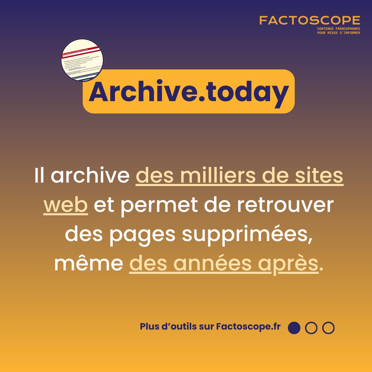 Factoscope - Vérification et EMI tweet media