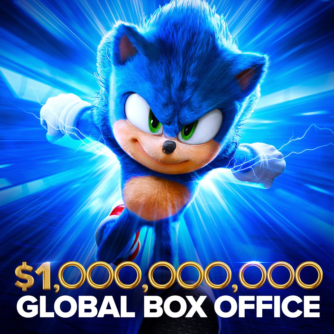 SonicMovie's tweet image. Woo-hoo! The Sonic the Hedgehog film franchise zooms past $1 billion at the global box office! Thank you to the best fans in the world 💙💛❤️🖤