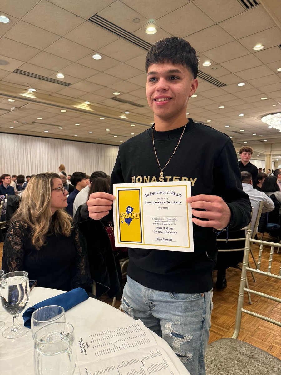 Congratulations to Jesus Garcia being recognized at The  Soccer Coaches of New Jersey banquet and being awarded second team all state for NJSIAA Boys Soccer 2024

We are all so proud of you <a href="/MemTigersAD/">Memorial Athletics</a> <a href="/hsscanj/">HSSCANJ</a>