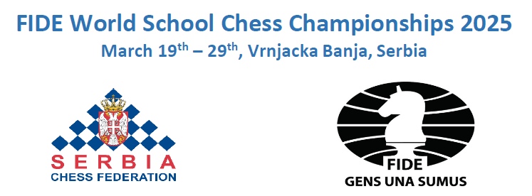 World School Championships 2025: Registration now open ❗️

FIDE and the Serbian Chess Federation are pleased to invite all FIDE Member Federations and eligible players to participate in the FIDE World School Chess Championships, taking place in Vrnjacka Banja, Serbia 🇷🇸 from