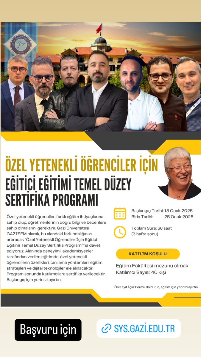 Başvuru için 

sys.gazi.edu.tr/applications