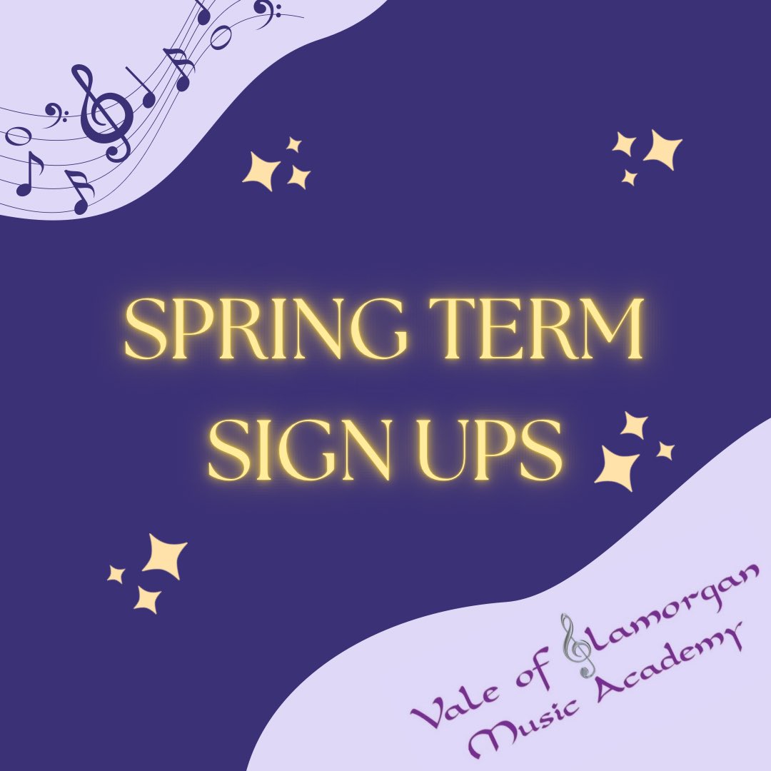 vogmusicacademy's tweet image. Happy New Year! 
With the Spring Term starting tomorrow we’re very excited to be back teaching you all! 
Don’t forget to put those sign ups in to secure places for lessons and ensembles #valeofglamorgan #musiceducation #musiclessons #orchestra #music #ensembles #VoGMA