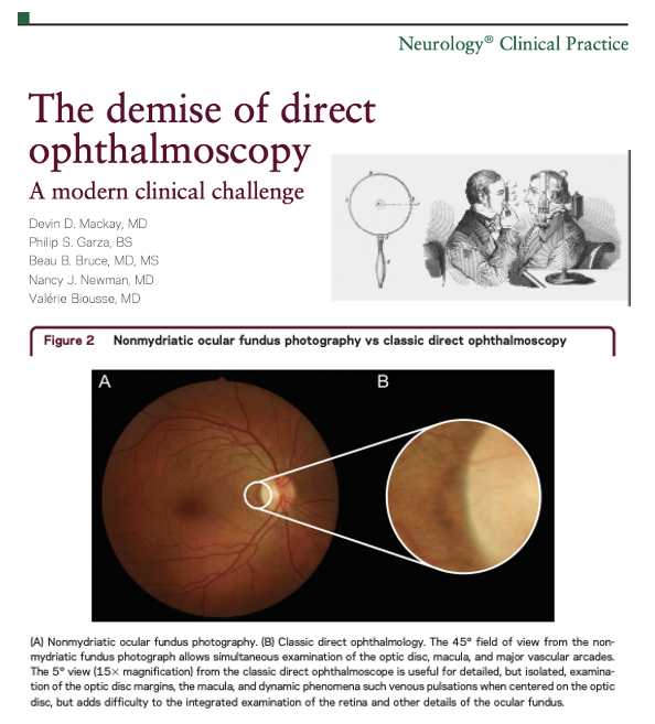 Michael Okun (@michaelokun) on Twitter photo Are ophthalmoscopes still a dying part of the neurological examination or will they make a comeback in 2025? Mackay and Biousse <a href="/GreenJournal/">Neurology Journal</a> wrote an important article on the topic in 2015. Are we making progress to re-deploy the examination with improved bedside technology?
Key Are ophthalmoscopes still a dying part of the neurological examination or will they make a comeback in 2025? Mackay and Biousse <a href="/GreenJournal/">Neurology Journal</a> wrote an important article on the topic in 2015. Are we making progress to re-deploy the examination with improved bedside technology?
Key