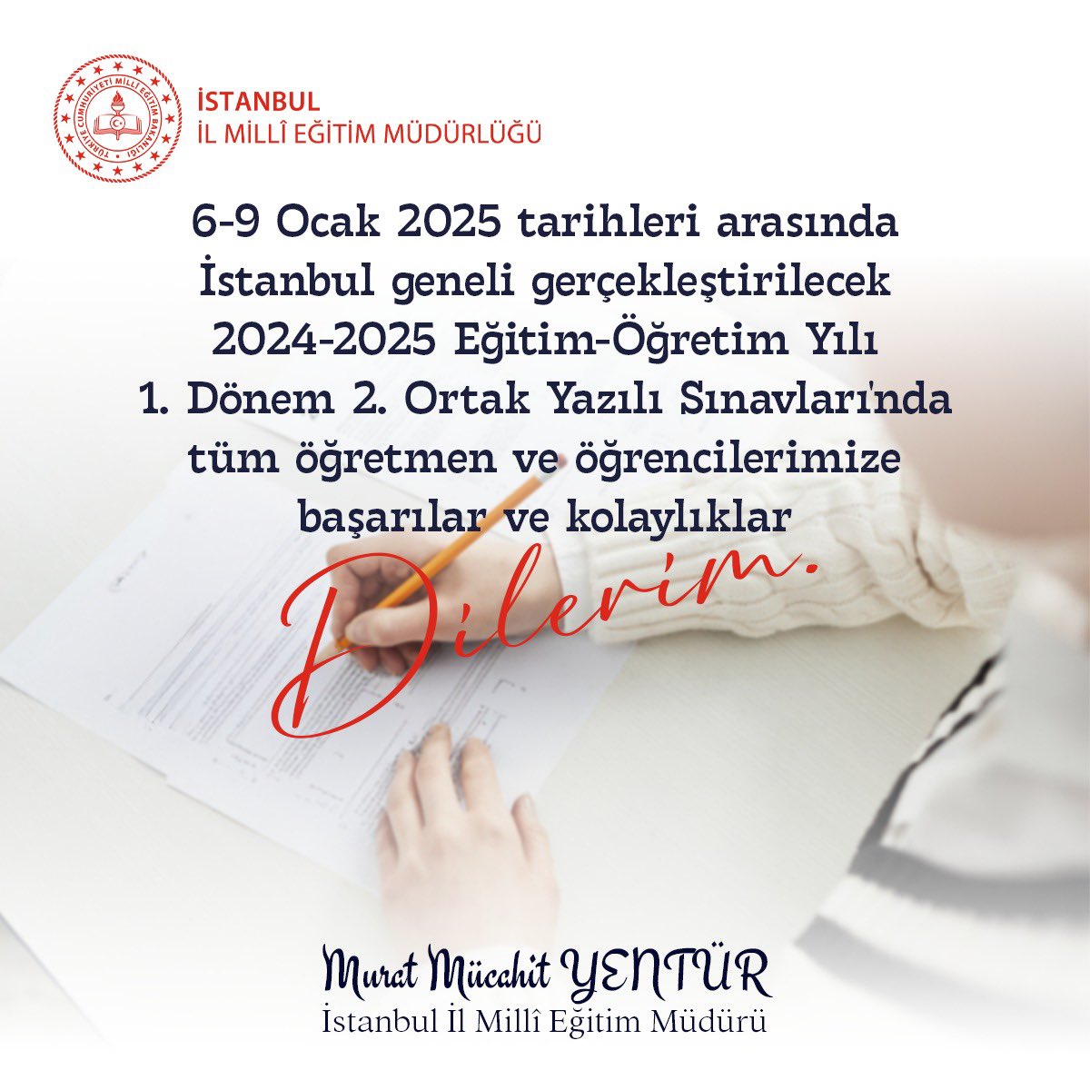 Sevgili öğrencilerimize başarılar diliyorum.
Allah zihin açıklığı versin.