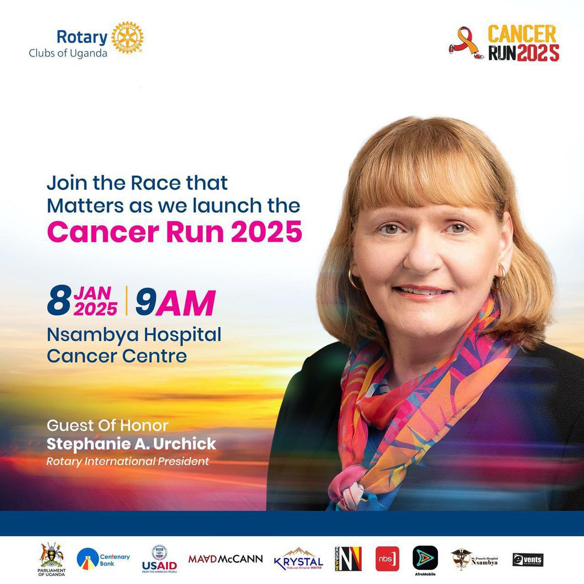 #CancerRunUg25 (@ugrotarycancerp) on Twitter photo 🚀📣 Cancer Run 2025 Launch‼️
We're excited to announce that the Cancer Run 14th Edition is here, and we are incredibly honoured to have <a href="/Rotary/">Rotary International</a> President Stephanie Urchick kick off this momentous occasion during her #RIPresidentVisitsUG
Don't miss out on following the 🚀📣 Cancer Run 2025 Launch‼️
We're excited to announce that the Cancer Run 14th Edition is here, and we are incredibly honoured to have <a href="/Rotary/">Rotary International</a> President Stephanie Urchick kick off this momentous occasion during her #RIPresidentVisitsUG
Don't miss out on following the