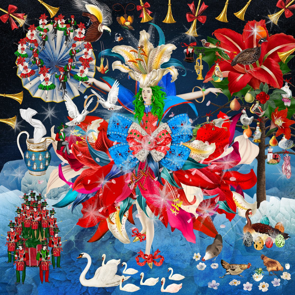 The Twelve Days of Christmas ❤️✨

Final version of the cumulative artwork by <a href="/VarvaraAlay/">Varvara Alay</a> that has evolved daily for the past 12 days 🎁

Claim Day Twelve 👇 18 HOURS Left ⏰⏰⏰

On the Twelfth day of Christmas 
My true love sent to me
Twelve Drummers drumming