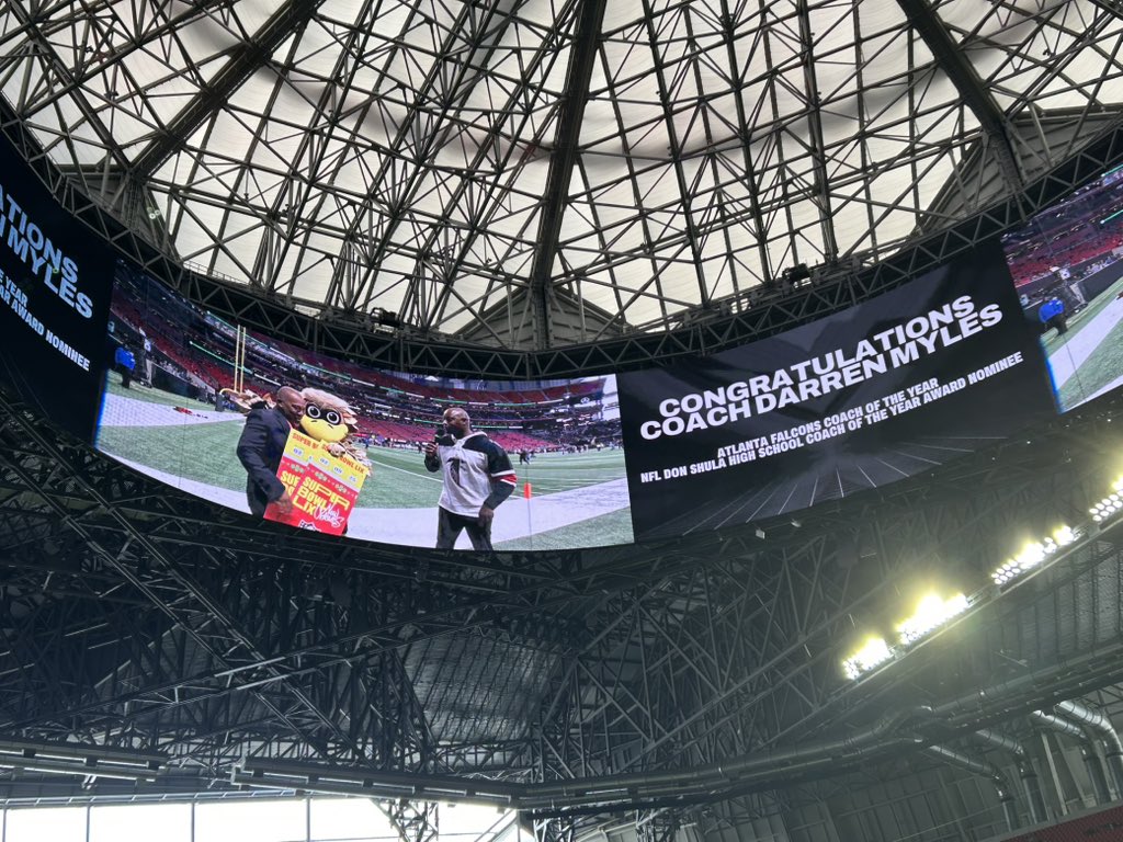 High5Sports (@high5sports) on Twitter photo Congratulations to Carver High Schoolâs Darren Myles, named <a href="/AtlantaFalcons/">Atlanta Falcons</a> Coach of the Year and surprised with Super Bowl tickets! Congratulations to Carver High Schoolâs Darren Myles, named <a href="/AtlantaFalcons/">Atlanta Falcons</a> Coach of the Year and surprised with Super Bowl tickets!
