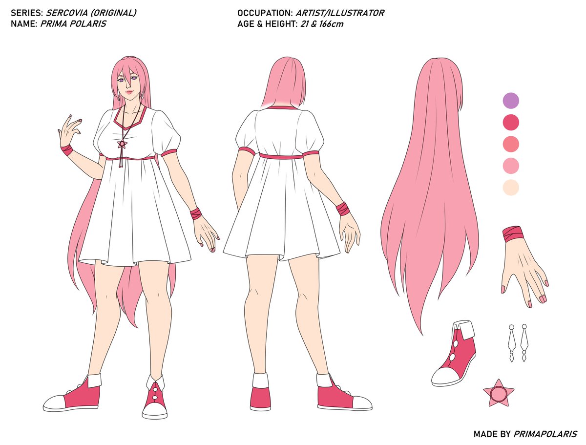 PrimaPolaris's tweet image. Finally made a character sheet for my main girl Prima aaa 

#digitalart #oc
