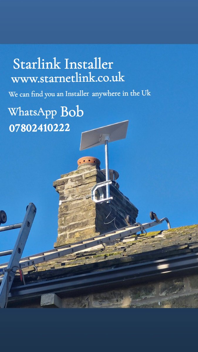 Starlink installation UK 
I can find you an installer anywhere in the UK 
starnetlink.co.uk 
BOB 07802410222
#starlinkinstaller 
#Starlinkinstallation 
#starlinkinternet 
#starlinkuk