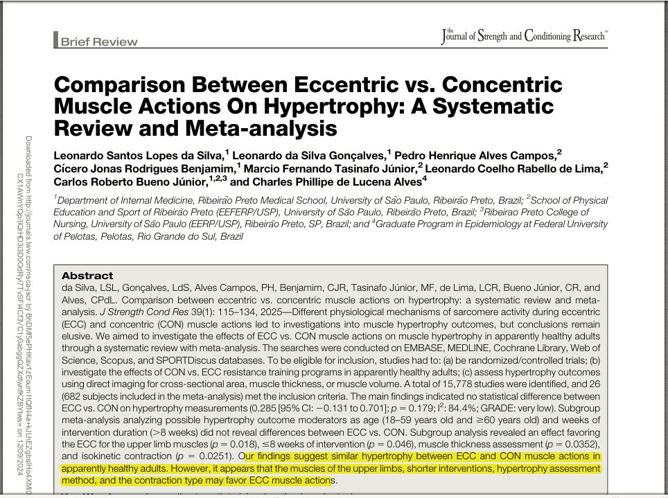 PhysioMeScience's tweet photo. Comparison Between Eccentric vs. Concentric Muscle Actions On Hypertrophy: A Systematic Review and Meta-analysis

👇👇👇

https://t.co/zIUQjwRHUy https://t.co/tojgH5Z21S