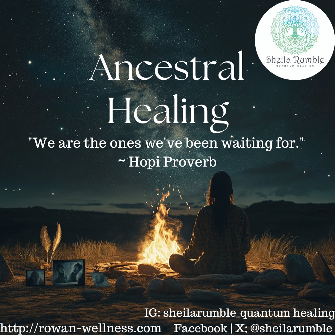 sheilarumble's tweet photo. "We are the ones we've been waiting for." — Hopi Proverb 🌱

Our ancestors' wisdom and wounds flow through us. Generational trauma can pass through the lineage, but we can heal it by acknowledging their presence, listening to the patterns, and using ceremony and energy healing. https://t.co/L9EDjLGNXQ