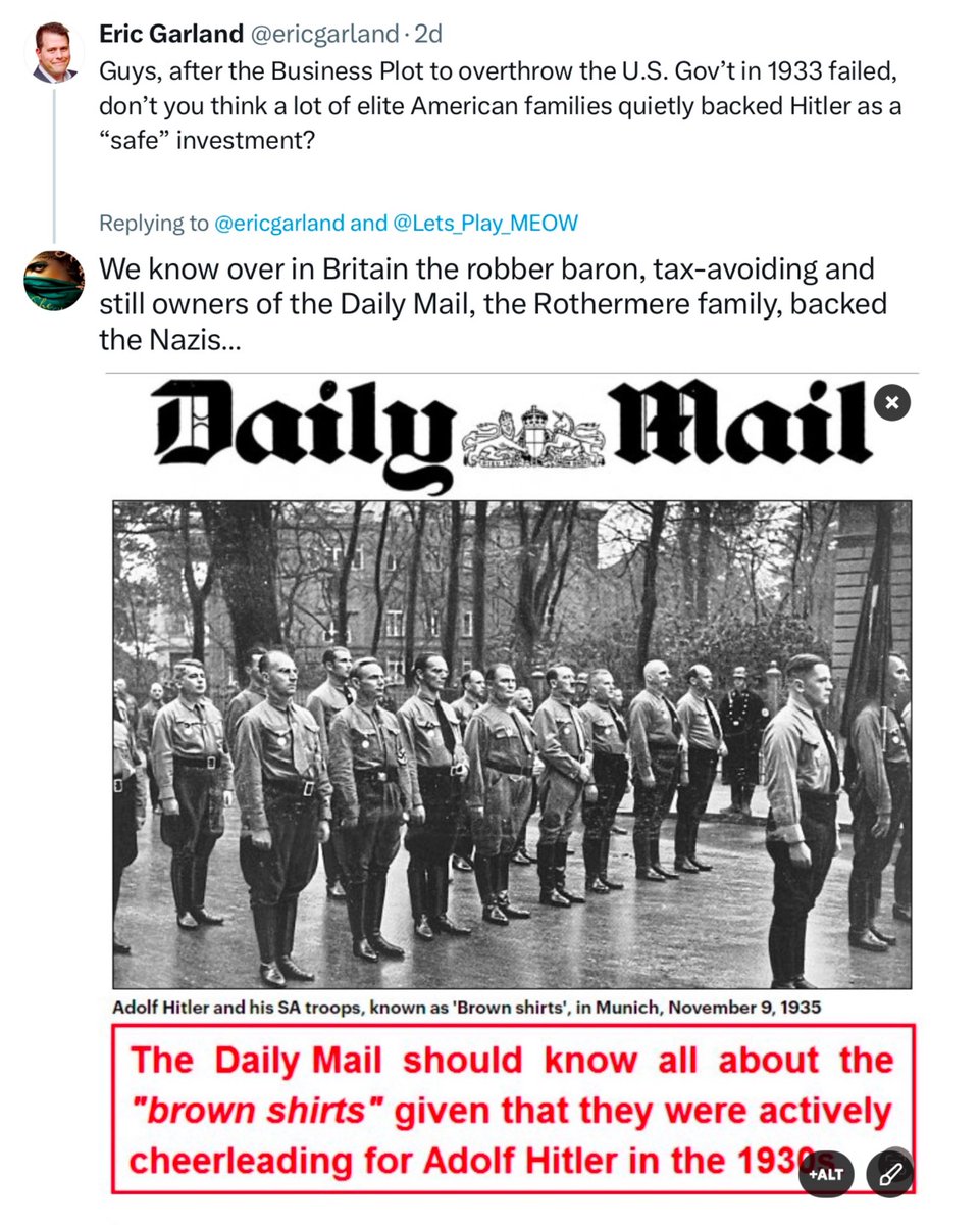 stonesister7's tweet photo. @AdamBienkov It’s like the Hate Mail just projects and projects and projects.

Always saying the opposite of what is actually the truth.

Didn’t the Nazi’s do that?

Shall we ask the Robber Baron Rothermere?

After all, he would know….. https://t.co/AaDGmrYcNZ