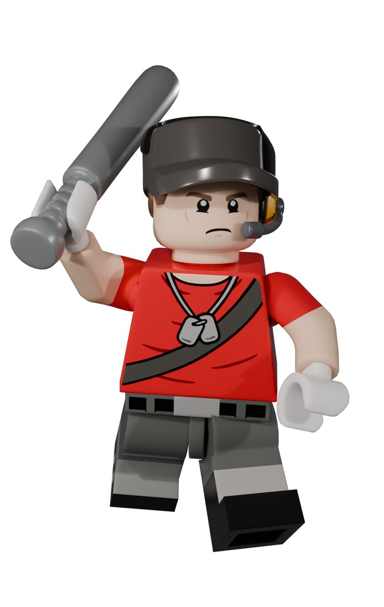 mrcroissantguy's tweet photo. Some updated Lego scout renders 
Hat piece was custom made by @Box_of_Mox tysm bro
#tf2 #lego #scout https://t.co/j1KK0p9FtW