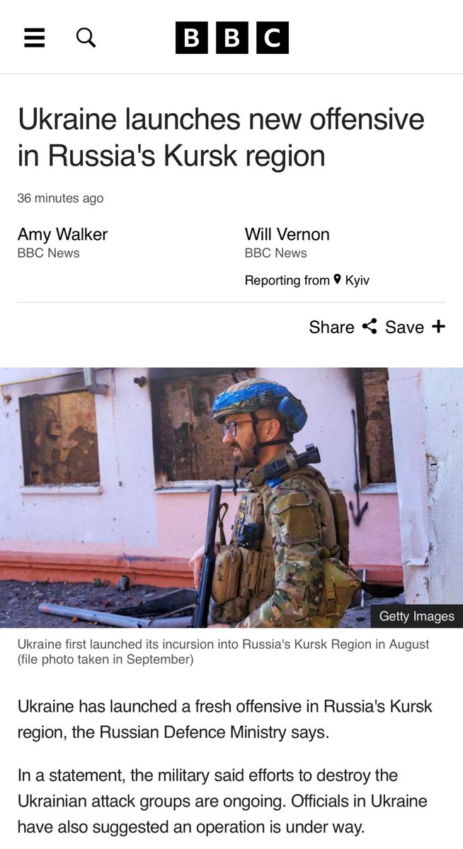 sumlenny's tweet photo. The Washington Post yesterday: the Ukrainian Army is exhausted, is waiting for a cease-fire, and has been set for defensive actions.
The BBC today: the Ukrainian Army has launched a new Kursk offensive.
Me, freshly from Sudzha: silently smiling. https://t.co/hoTrzNWXa0
