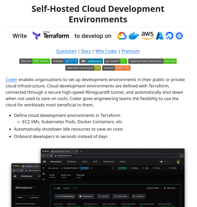 tom_doerr's tweet image. Open-source platform for creating and managing cloud-based development environments using GitHub repositories and custom templates