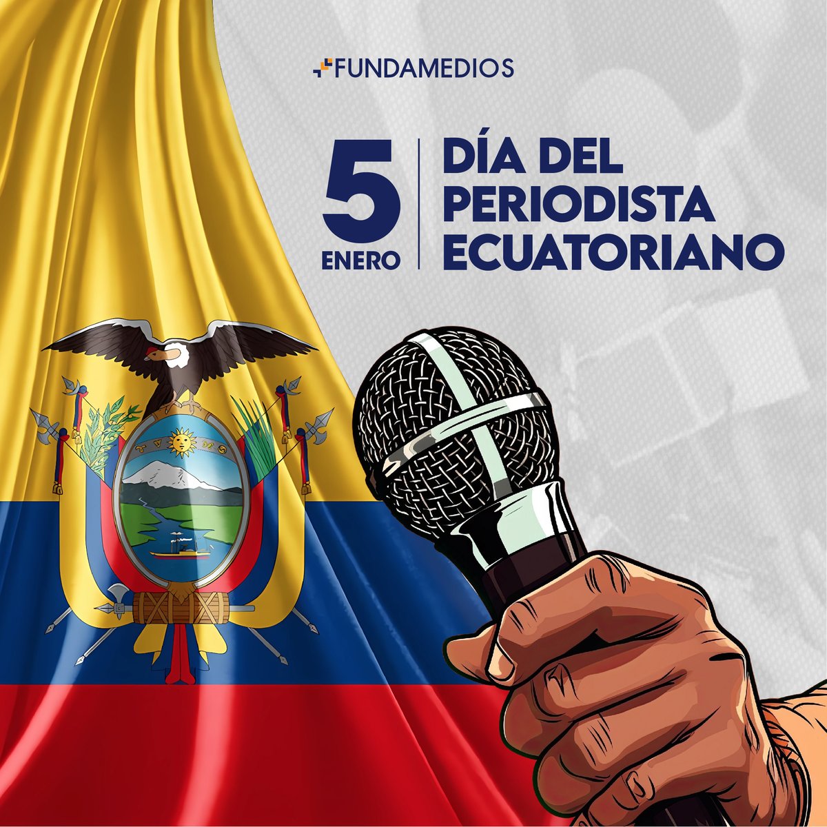 📢📰 En el Día del Periodista Ecuatoriano, recordamos que la verdad no se censura. Desde #Fundamedios, trabajamos para proteger la voz de quienes informan y fortalecemos los pilares de un periodismo libre y ético.

#DíaDelPeriodistaEcuatoriano #Periodismo #LibertadDeExpresión