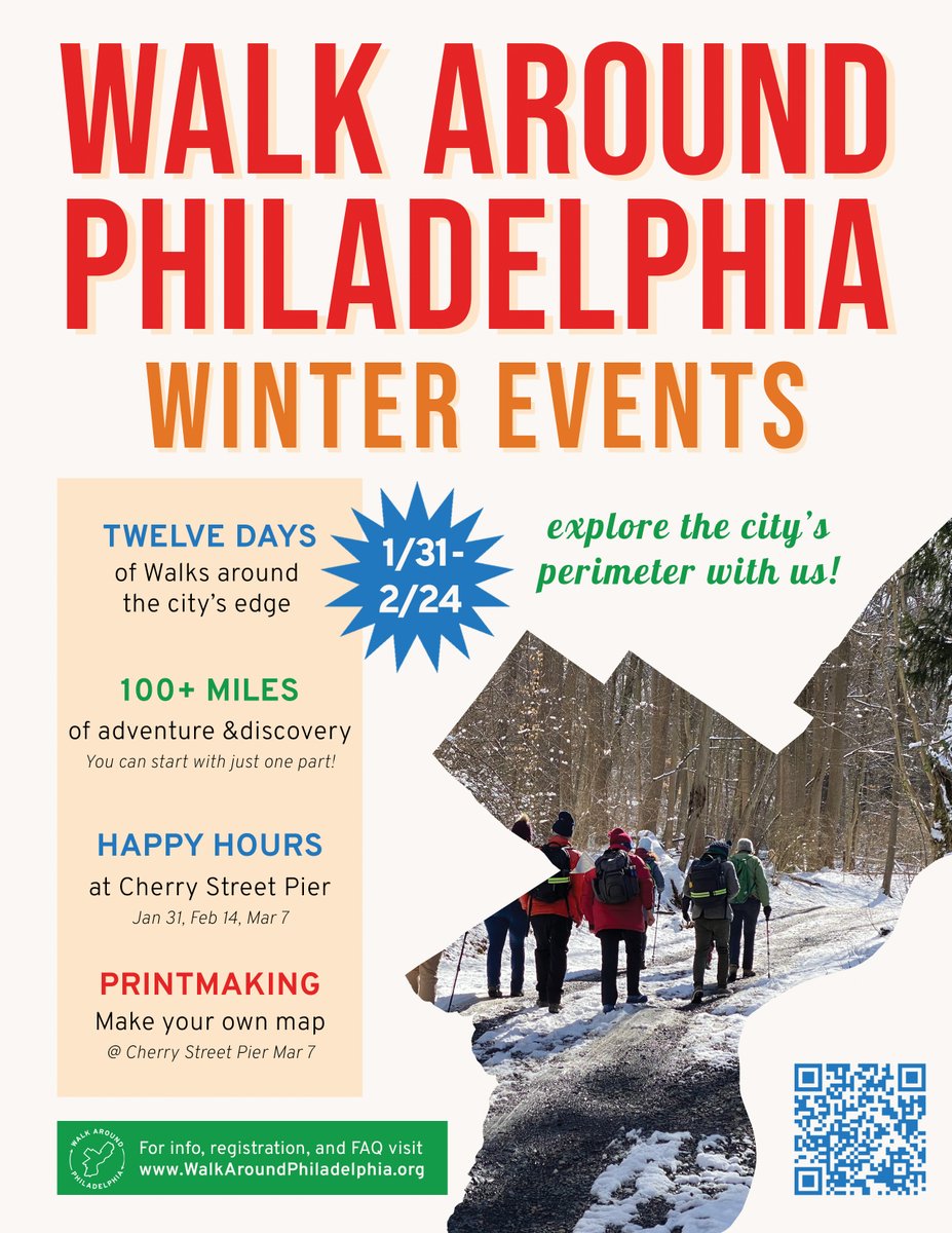 WalkAroundPhila's tweet photo. Oh hey #Philly – we're gearing up for another season of walk events around the entire border of #Philadelphia, and you can start with just one part – or even a happy hour at @cherrystpier  👣🎉

All the info's at:
https://t.co/SuJFVtjUW2 https://t.co/WXFVNX1oUw
