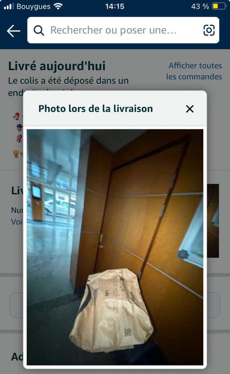 j_themee's tweet photo. Voilà nouveau tour de passe-passe, de livreur @amazon. Montage photo pour vous, indiquer qu’ils ont bien livré le colis. Mais pour réclamer il faut attendre 48 heures. #arnaque #unedeplus https://t.co/padJxtQgu8