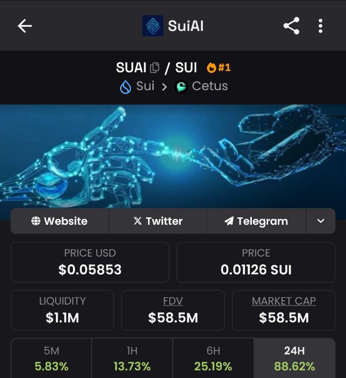 $SUAI <a href="/SuiAIFun/">Sui AI</a> 

> From 400k to 60million MC 150x almost, people waking up on #Virtual flywheel of SUI.

> $AIDA <a href="/Aida_Sui/">Aida</a> doing really good as well, reached > 5million MC today.

Enjoy the weekend fam.