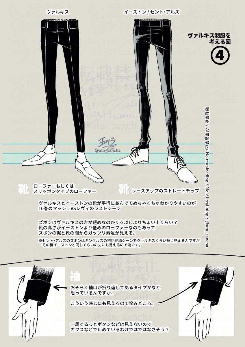その④:靴とズボンと袖口

これで一旦終わりかも!!!!全4枚になったね～～～
https://t.co/D6Qoqvdxyt 