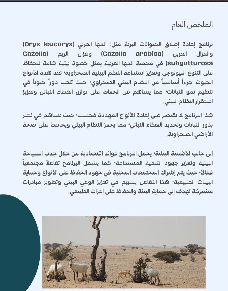 AlwustaGovernor's tweet photo. معلومات عن مشروع إطلاق الحيوانات البرية .
المصدر/ هيئة البيئة .
@Oman_GC 
@CAAOMN https://t.co/B1ruQ16Mjz