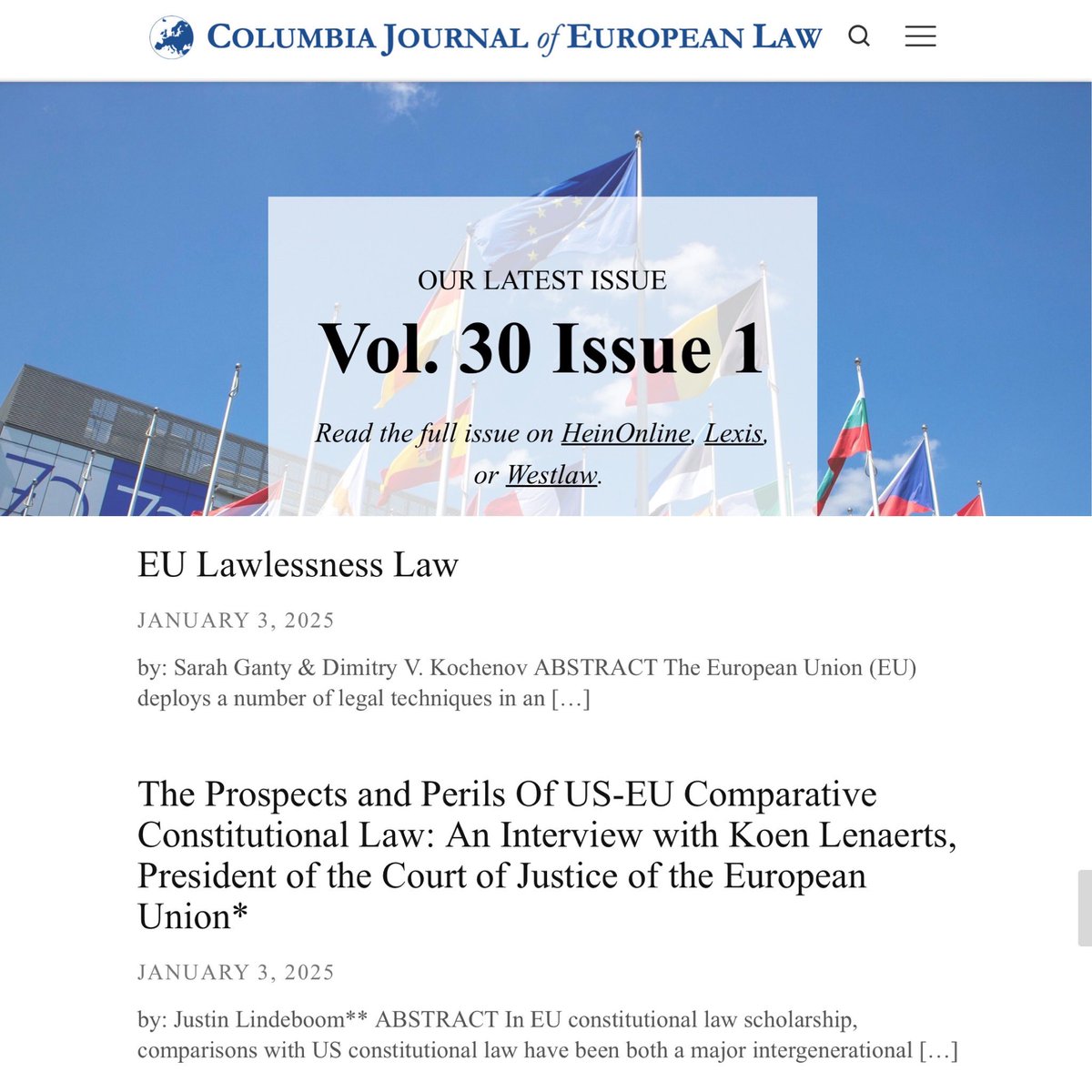 Dimitry Kochenov (@profkochenov) on Twitter photo 🍾What an amazing company for <a href="/SarahGanty/">Sarah Ganty</a>'s & mine"EU Lawleesness Law" published in 30th CJEL anniversary issue on January 3❗️papers.ssrn.com/sol3/papers.cf… <a href="/JustinLindeboom/">Justin Lindeboom</a>'s interview with <a href="/EUCourtPress/">EU Court of Justice</a> President Prof Lemaerts‼️<a href="/CEUDemInst/">CEU Democracy Institute</a> <a href="/HROLF_Helsinki/">Helsinki Rule of Law Forum</a> <a href="/Justice4RoL/">JUSTICE FOR RULE OF LAW</a> <a href="/ceu/">Central European University</a> <a href="/BardPetra/">Petra Bárd</a> 🍾What an amazing company for <a href="/SarahGanty/">Sarah Ganty</a>'s & mine"EU Lawleesness Law" published in 30th CJEL anniversary issue on January 3❗️papers.ssrn.com/sol3/papers.cf… <a href="/JustinLindeboom/">Justin Lindeboom</a>'s interview with <a href="/EUCourtPress/">EU Court of Justice</a> President Prof Lemaerts‼️<a href="/CEUDemInst/">CEU Democracy Institute</a> <a href="/HROLF_Helsinki/">Helsinki Rule of Law Forum</a> <a href="/Justice4RoL/">JUSTICE FOR RULE OF LAW</a> <a href="/ceu/">Central European University</a> <a href="/BardPetra/">Petra Bárd</a>