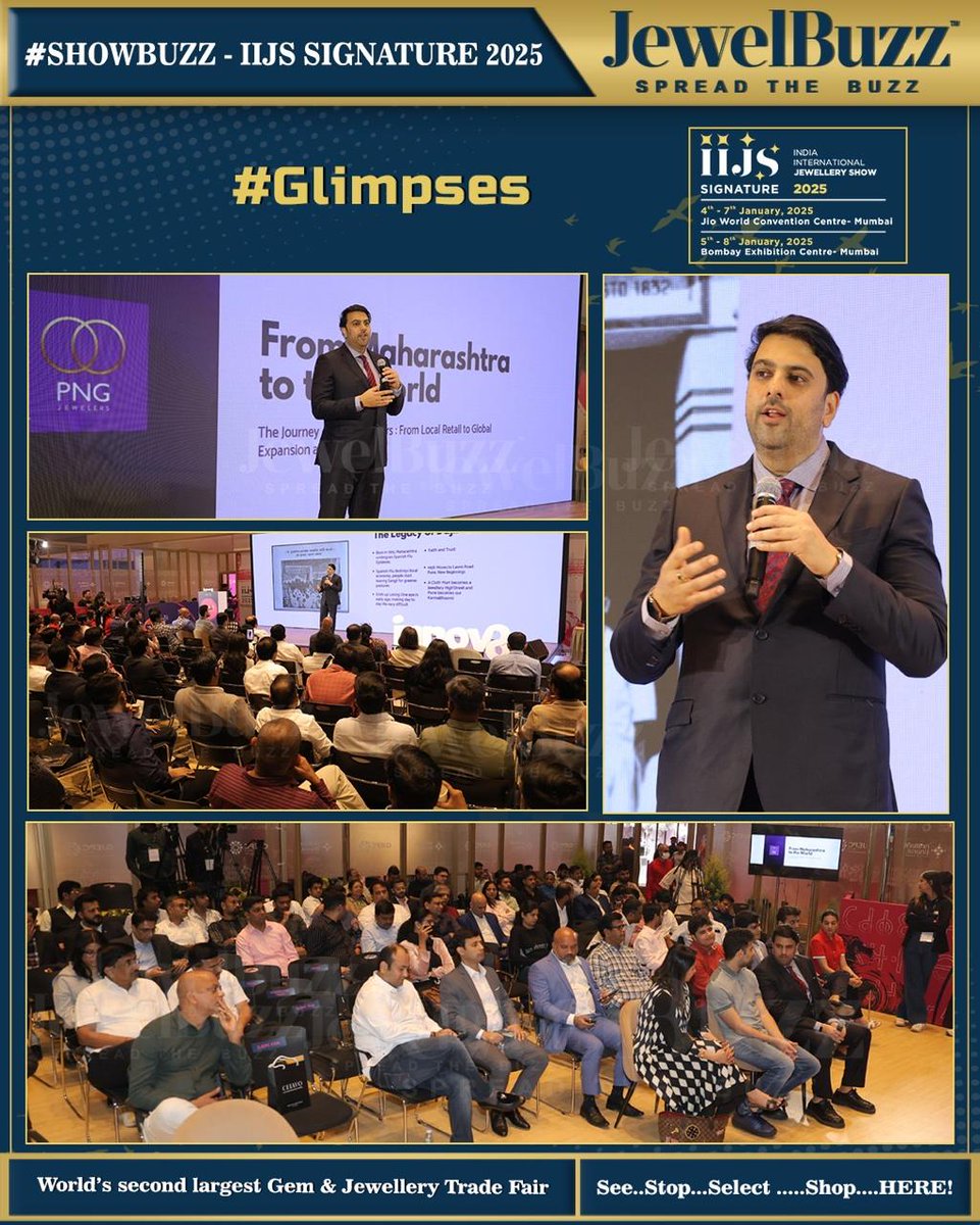 saurabh_gadgil's tweet photo. The first day of the IIJS Signature 2025 was such a meaningful affair! 
Was a guest of honour for the inauguration along with other dignitaries..
Gave a talk on our journey and got inducted in the hall of fame by GJEPC!

#IIJS #Signature #2025 #Halloffame #Gjepc https://t.co/Msrj6rVswE